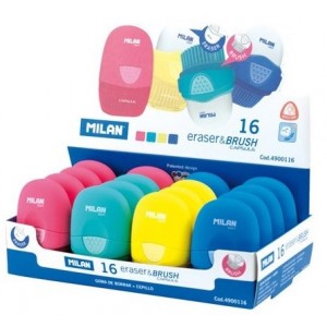 MILAN GOMA DE BORRAR CON CEPILLO ERASER & BRUSH COLORES SURTIDOS
