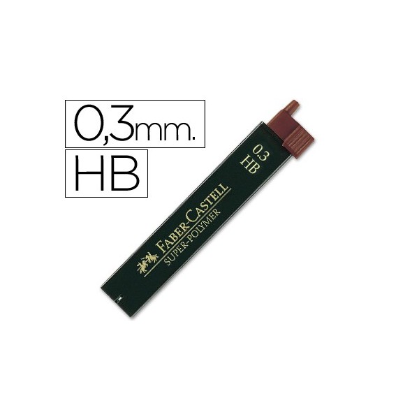 FABER CASTELL MINA SUPER POLYMER 12 UD TRAZO 0.3 mm HB FABER CASTELL MINA SUPER POLYMER 12 UD TRAZO 0.3 mm HB