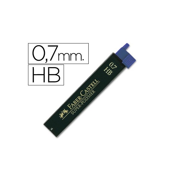 FABER CASTELL MINA SUPER POLYMER 12 UD TRAZO 0.7 mm HB FABER CASTELL MINA SUPER POLYMER 12 UD TRAZO 0.7 mm HB