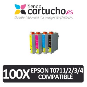 PACK100 (ELIJA COLORES) CARTUCHOS COMPATIBLES EPSON T0711/2/3/4 PARA LA IMPRESORA Cartouches d'encre Epson Stylus SX400 WiFi