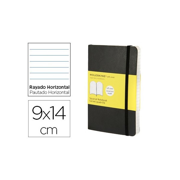 MOLESKINE CUADERNO TAPA BLANDA COLOR NEGRO. RAYADO HORIZONTAL. BOLSILLO. 9X14CM. MOLESKINE CUADERNO TAPA BLANDA COLOR NEGRO. RAYADO HORIZONTAL. BOLSILLO. 9X14CM.