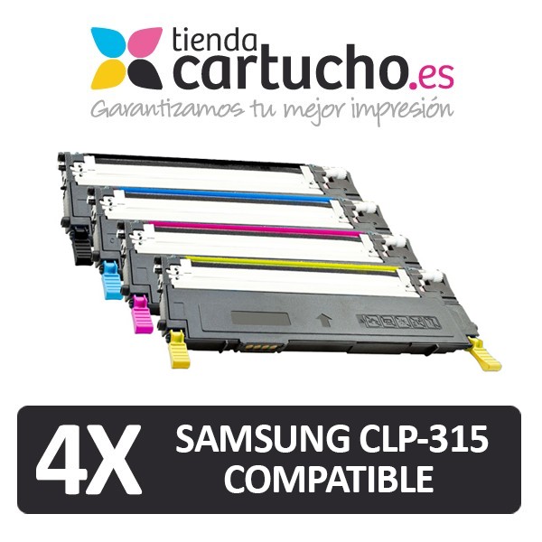 PACK 4 (CHOISIR LES COULEURS) CARTOUCHES COMPATIBLES SAMSUNG CLP 315 PACK 4 (CHOISIR LES COULEURS) CARTOUCHES COMPATIBLES SAMSUNG CLP 315