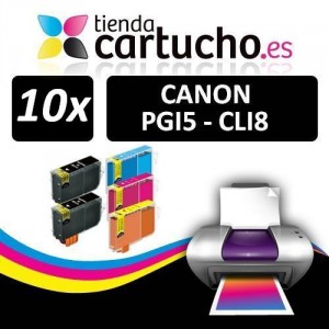 PACK 10 (ELIJA COLORES) CARTUCHOS COMPATIBLES CANON PGI-5 CLI-8 PARA LA IMPRESORA Cartouches d'encre Canon Pixma IX4000