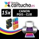 PACK 15 (ELIJA COLORES) CARTUCHOS COMPATIBLES CANON PGI-5 CLI-8