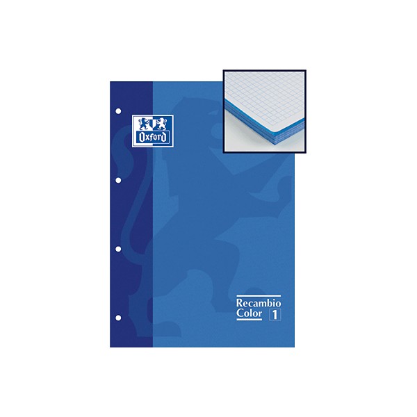 Oxford Recambio de papel 80h A4 Cuadricula 5x5 Azul Oxford Recambio de papel 80h A4 Cuadricula 5x5 Azul