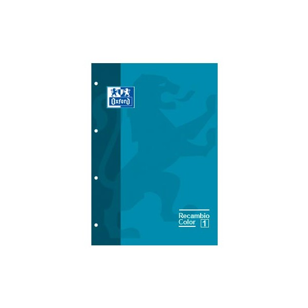 Oxford Recambio de papel 80h A4 Cuadricula 5x5 Turquesa Oxford Recambio de papel 80h A4 Cuadricula 5x5 Turquesa