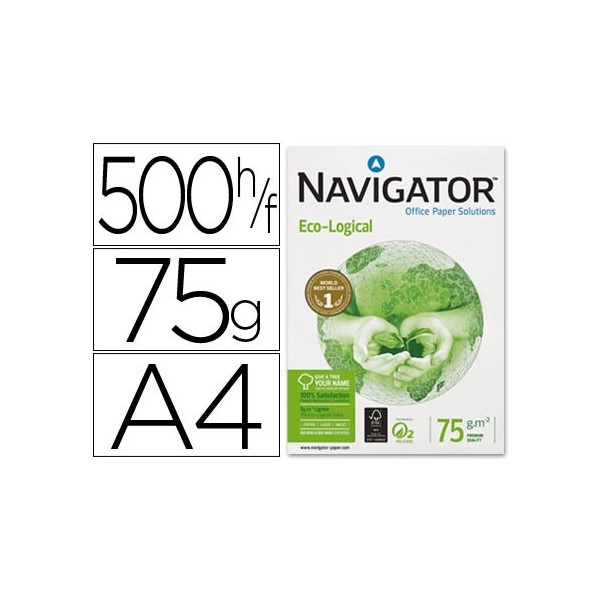 NAVIGATOR Eco-Logical. Papel multifuncion 500h 75 g. A4 NAVIGATOR Eco-Logical. Papel multifuncion 500h 75 g. A4