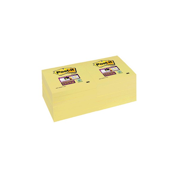 POST-IT Notas adhesivas Super Sticky Pack 12 blocs 90h Amarillo 76x76mm POST-IT Notas adhesivas Super Sticky Pack 12 blocs 90h Amarillo 76x76mm