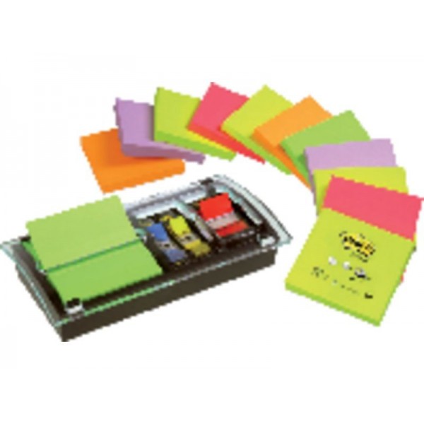POST-IT Pack 12 blocs Z-Notes 76 x 76 + Dispensador Millenium + Index surtidos POST-IT Pack 12 blocs Z-Notes 76 x 76 + Dispensador Millenium + Index surtidos