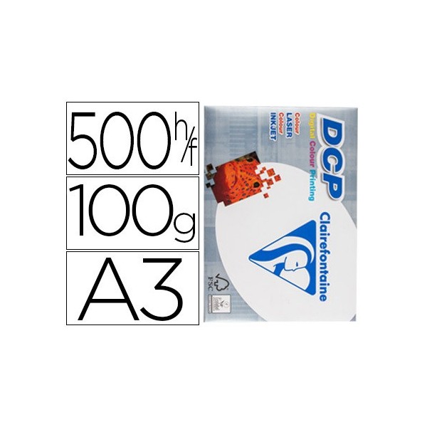 CLAIREFONTAINE DCP Papel impresión Laser Color 500h 100 g. A3 CLAIREFONTAINE DCP Papel impresión Laser Color 500h 100 g. A3