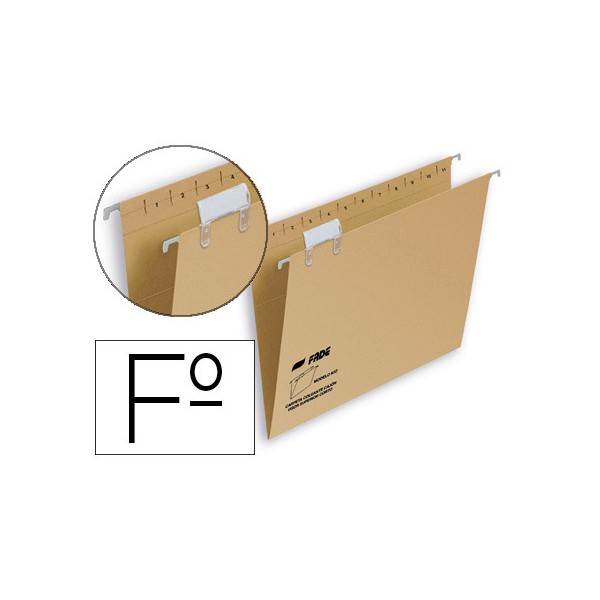 FADE Carpeta colgante Kiofade caja 25 ud Folio Visor superior Kraft FADE Carpeta colgante Kiofade caja 25 ud Folio Visor superior Kraft