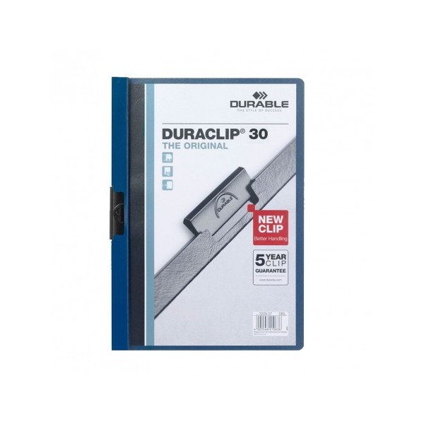 DURABLE Pack 25 Dossiers con clip Duraclip. Capacidad 30 hojas. A4. Azul Oscuro DURABLE Pack 25 Dossiers con clip Duraclip. Capacidad 30 hojas. A4. Azul Oscuro