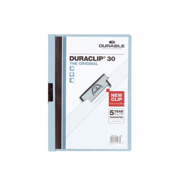 DURABLE Pack 25 Dossiers con clip Duraclip. Capacidad 30 hojas. A4. Azul Claro DURABLE Pack 25 Dossiers con clip Duraclip. Capacidad 30 hojas. A4. Azul Claro