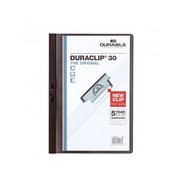 DURABLE Pack 25 Dossiers con clip Duraclip. Capacidad 30 hojas. A4. Negro DURABLE Pack 25 Dossiers con clip Duraclip. Capacidad 30 hojas. A4. Negro