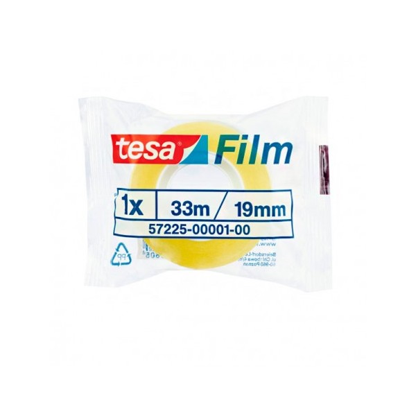 TESA Cinta adhesiva Film standard Transparente 19mmx33mm Bolsa Individual Facilidad de corte TESA Cinta adhesiva Film standard Transparente 19mmx33mm Bolsa Individual Facilidad de corte
