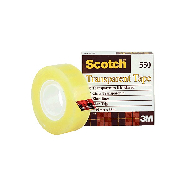 SCOTCH Cinta adhesiva transparente 550 12mm x 66m Bolsa individual Cortado facil Altamente resistente SCOTCH Cinta adhesiva transparente 550 12mm x 66m Bolsa individual Cortado facil Altamente resistente