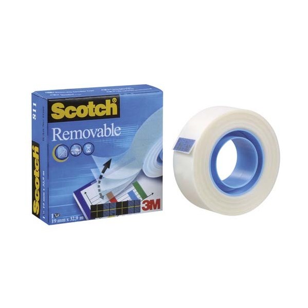 SCOTCH Cinta Adhesiva Invisible Magic de Quita y Pon 19mmx33m Permite escritura Bolsa Individual SCOTCH Cinta Adhesiva Invisible Magic de Quita y Pon 19mmx33m Permite escritura Bolsa Individual