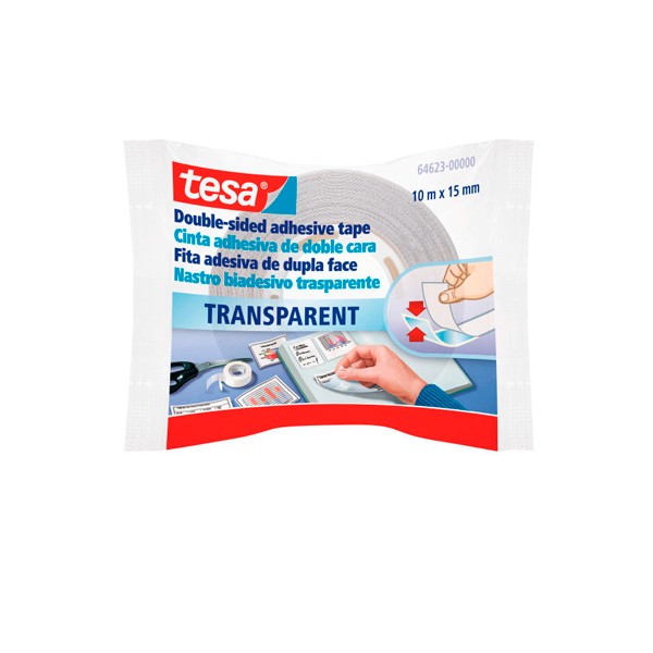 TESA Cinta Adhesiva doble cara para manualidades 10m x15mm bolsa individual TESA Cinta Adhesiva doble cara para manualidades 10m x15mm bolsa individual